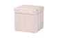 Baxton Studio Paulina Velvet Storage Ottoman - Lid Top Accent Stool with Interior Storage and Scalloped Outline for Bedroom or Living Room, Light Pink