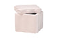 Baxton Studio Paulina Velvet Storage Ottoman - Lid Top Accent Stool with Interior Storage and Scalloped Outline for Bedroom or Living Room, Light Pink