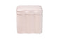 Baxton Studio Paulina Velvet Storage Ottoman - Lid Top Accent Stool with Interior Storage and Scalloped Outline for Bedroom or Living Room, Light Pink