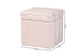 Baxton Studio Paulina Velvet Storage Ottoman - Lid Top Accent Stool with Interior Storage and Scalloped Outline for Bedroom or Living Room, Light Pink