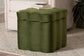 Baxton Studio Paulina Velvet Storage Ottoman - Lid Top Accent Stool with Interior Storage and Scalloped Outline for Bedroom or Living Room, Moss Green