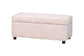 Baxton Studio Paulina Velvet Storage Bench - Lift Top Accent Bench with Interior Storage and Scalloped Outline for Bedroom or Living Room, Light Pink