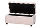 Baxton Studio Paulina Velvet Storage Bench - Lift Top Accent Bench with Interior Storage and Scalloped Outline for Bedroom or Living Room, Light Pink