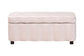 Baxton Studio Paulina Velvet Storage Bench - Lift Top Accent Bench with Interior Storage and Scalloped Outline for Bedroom or Living Room, Light Pink