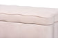 Baxton Studio Paulina Velvet Storage Bench - Lift Top Accent Bench with Interior Storage and Scalloped Outline for Bedroom or Living Room, Light Pink