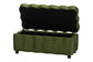 Baxton Studio Paulina Velvet Storage Bench - Lift Top Accent Bench with Interior Storage and Scalloped Outline for Bedroom or Living Room, Moss Green