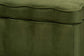 Baxton Studio Paulina Velvet Storage Bench - Lift Top Accent Bench with Interior Storage and Scalloped Outline for Bedroom or Living Room, Moss Green
