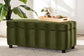 Baxton Studio Paulina Velvet Storage Bench - Lift Top Accent Bench with Interior Storage and Scalloped Outline for Bedroom or Living Room, Moss Green