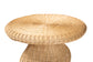 bali & pari Hideo Natural Rattan End Table - Handwoven Wicker Sculptural Accent Table with Pedestal Base