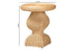 bali & pari Hideo Natural Rattan End Table - Handwoven Wicker Sculptural Accent Table with Pedestal Base