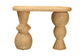 bali & pari Hisao Natural Rattan Checkered Console Table with Sculptural Base