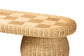 bali & pari Hisao Natural Rattan Checkered Console Table with Sculptural Base