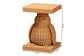 bali & pari Pembroke Penguin End Table - Handwoven Rattan Sculptural Accent Side Table with Platform Base