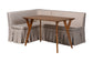 Baxton Studio Reginald 3-Piece Fabric Upholstered Dining Nook Set - Corner Kitchen Dining Banquette Set with Skirted Base, L-Shaped Seating for Small Spaces, Beige