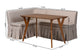 Baxton Studio Reginald 3-Piece Fabric Upholstered Dining Nook Set - Corner Kitchen Dining Banquette Set with Skirted Base, L-Shaped Seating for Small Spaces, Beige