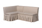 Baxton Studio Meyer 2-Piece Fabric Upholstered Dining Nook Bench Set - Corner Kitchen Banquette Seating with Skirted Base, L-Shaped Breakfast Nook for Small Spaces, Beige