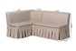Baxton Studio Meyer 2-Piece Fabric Upholstered Dining Nook Bench Set - Corner Kitchen Banquette Seating with Skirted Base, L-Shaped Breakfast Nook for Small Spaces, Beige