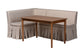 Baxton Studio Reuben 3-Piece Fabric Upholstered Dining Nook Set - Corner Kitchen Dining Banquette Set with Skirted Base, L-Shaped Seating for Small Spaces, Beige
