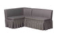 Baxton Studio Meyer 2-Piece Fabric Upholstered Dining Nook Bench Set - Corner Kitchen Banquette Seating with Skirted Base, L-Shaped Breakfast Nook for Small Spaces, Grey