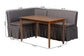 Baxton Studio Reuben 3-Piece Fabric Upholstered Dining Nook Set - Corner Kitchen Dining Banquette Set with Skirted Base, L-Shaped Seating for Small Spaces, Grey