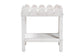 bali & pari Sumana Natural Rattan Side Table - Handwoven Wicker 2-Tier Accent End Table with Scalloped Tray Top for Living Room, White