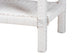 bali & pari Sumana Natural Rattan Side Table - Handwoven Wicker 2-Tier Accent End Table with Scalloped Tray Top for Living Room, White