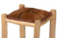 bali & pari Rivera Genuine Goat Leather Counter Stool - Rustic Boho Seating with Teak Wood Frame and Natural Hide Upholstery