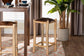 bali & pari Rivera Genuine Goat Leather Counter Stool - Rustic Boho Seating with Teak Wood Frame and Natural Hide Upholstery