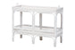 bali & pari Lombok Natural Rattan Console Table - Handwoven Wicker 2-Tier Accent Table with Raised Tray Top for Living Room or Entryway, White