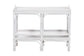 bali & pari Lombok Natural Rattan Console Table - Handwoven Wicker 2-Tier Accent Table with Raised Tray Top for Living Room or Entryway, White