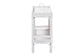 bali & pari Lombok Natural Rattan Console Table - Handwoven Wicker 2-Tier Accent Table with Raised Tray Top for Living Room or Entryway, White