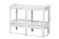 bali & pari Lombok Natural Rattan Console Table - Handwoven Wicker 2-Tier Accent Table with Raised Tray Top for Living Room or Entryway, White