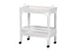 bali & pari Lombok Natural Rattan Wine Cart - Handwoven Wicker 2-Tier Mobile Bar Cart with Raised Tray Top Kitchen or Lounge, White