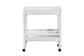 bali & pari Lombok Natural Rattan Wine Cart - Handwoven Wicker 2-Tier Mobile Bar Cart with Raised Tray Top Kitchen or Lounge, White