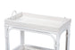 bali & pari Lombok Natural Rattan Wine Cart - Handwoven Wicker 2-Tier Mobile Bar Cart with Raised Tray Top Kitchen or Lounge, White