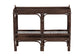 bali & pari Lombok Natural Rattan Console Table - Handwoven Wicker 2-Tier Accent Table with Raised Tray Top for Living Room or Entryway, Espresso