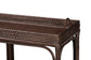 bali & pari Lombok Natural Rattan Console Table - Handwoven Wicker 2-Tier Accent Table with Raised Tray Top for Living Room or Entryway, Espresso