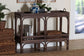 bali & pari Lombok Natural Rattan Console Table - Handwoven Wicker 2-Tier Accent Table with Raised Tray Top for Living Room or Entryway, Espresso