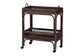 bali & pari Lombok Natural Rattan Wine Cart - Handwoven Wicker 2-Tier Mobile Bar Cart with Raised Tray Top Kitchen or Lounge, Espresso