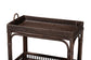 bali & pari Lombok Natural Rattan Wine Cart - Handwoven Wicker 2-Tier Mobile Bar Cart with Raised Tray Top Kitchen or Lounge, Espresso
