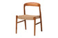 bali & pari Lorena Paper Loom Woven Dining Chair - Mahogany Wood Frame Accent Chair with Curved Back for Kitchen or Dining Room Seating