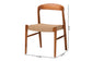 bali & pari Lorena Paper Loom Woven Dining Chair - Mahogany Wood Frame Accent Chair with Curved Back for Kitchen or Dining Room Seating