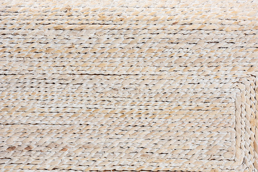 bali & pari Lejane Woven Seagrass Console Table - Handwoven Wicker Waterfall Accent Table with for Entryway, Living Room, or Hallway