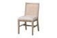 bali & pari Ashford Whitewash Rattan Dining Chair - Mahogany Wood Frame with Handwoven Wicker Backrest and Braided Rope Inserts for Coastal Dining Room