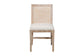 bali & pari Ashford Whitewash Rattan Dining Chair - Mahogany Wood Frame with Handwoven Wicker Backrest and Braided Rope Inserts for Coastal Dining Room