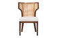 bali & pari Franco Dining Chair - Sculpted Seating with Woven Rattan Backrest and Upholstered Seat for Kitchen or Dining Room