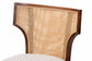 bali & pari Franco Dining Chair - Sculpted Seating with Woven Rattan Backrest and Upholstered Seat for Kitchen or Dining Room