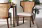 bali & pari Franco Dining Chair - Sculpted Seating with Woven Rattan Backrest and Upholstered Seat for Kitchen or Dining Room