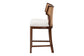 bali & pari Franco Counter Stool - Sculpted Seating with Woven Rattan Backrest and Upholstered Seat for Kitchen or Lounge
