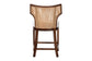 bali & pari Franco Counter Stool - Sculpted Seating with Woven Rattan Backrest and Upholstered Seat for Kitchen or Lounge